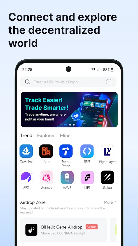 TokenPocket DApp 探索入口移动端界面