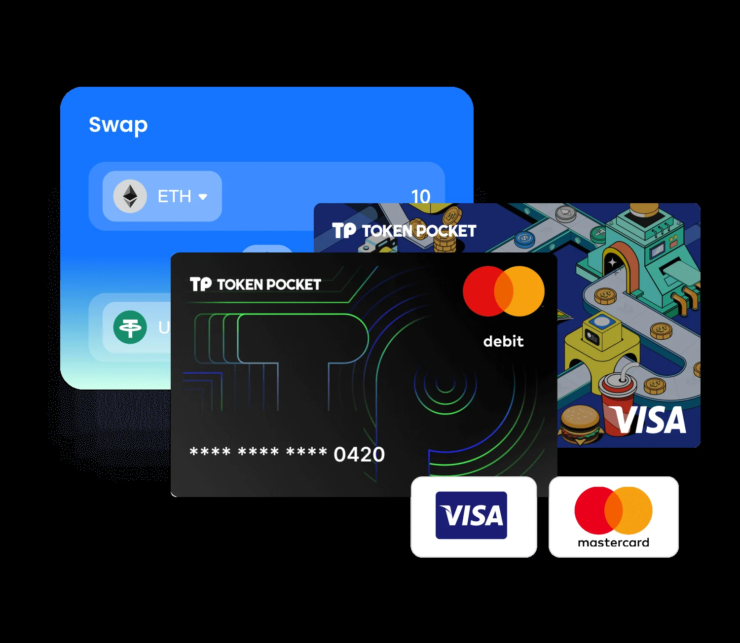 TokenPocket 兑换和支付功能视觉图
